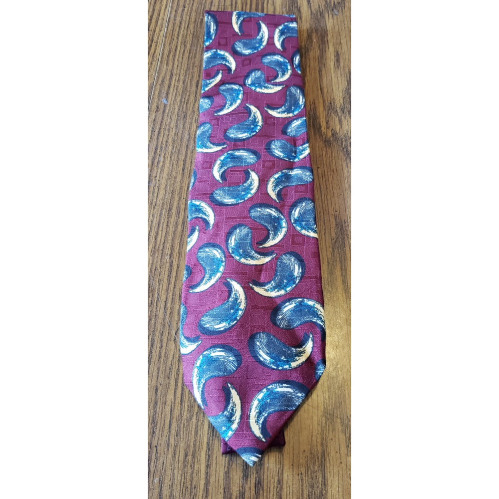 Ferrell Reed Red And Blue Silk Mens Necktie Tie